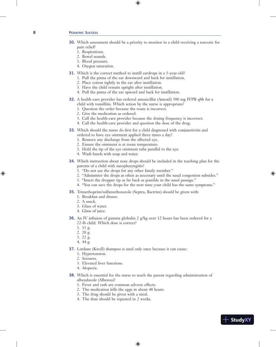 Pediatric Success : NCLEX-style QandA Review (2019), page 24