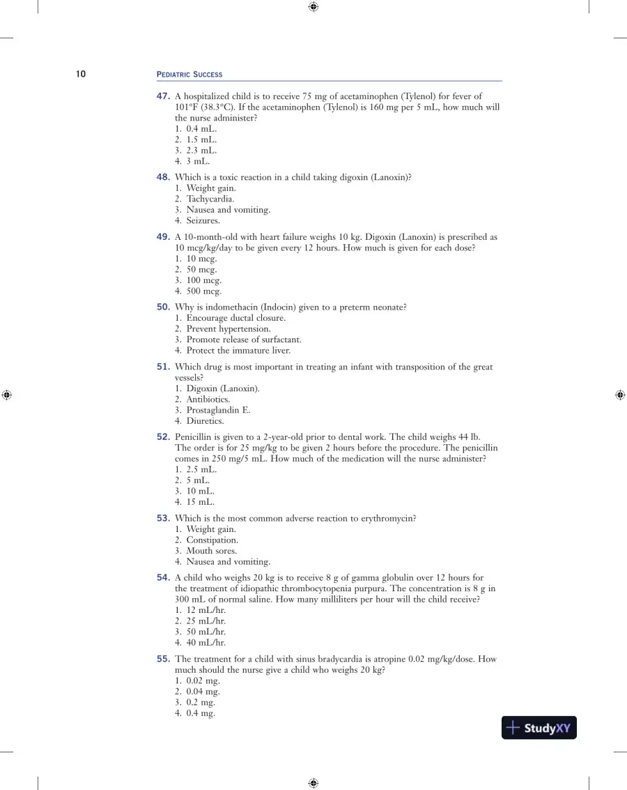 Pediatric Success : NCLEX-style QandA Review (2019), page 26
