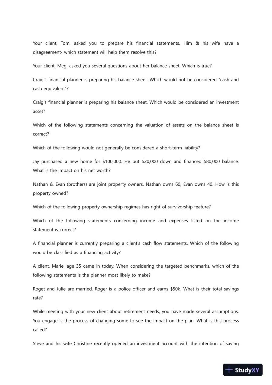 Liberty University BUSI352 Quiz 1 Complete Solutions Correct Answers Key, page 6