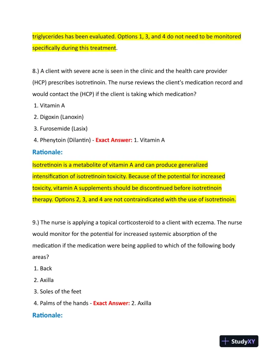 2023-2024 HESI Pharmacology Practice Question With Answers (245 Solved Questions), page 6