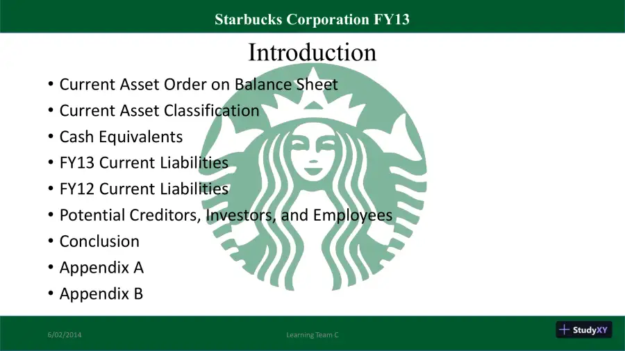 Financial Reporting Problem, Part 2 - Starbucks Corporation, page 3
