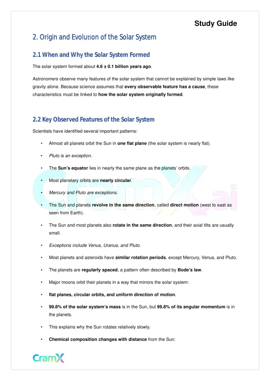 Astronomy - The Solar System, page 3