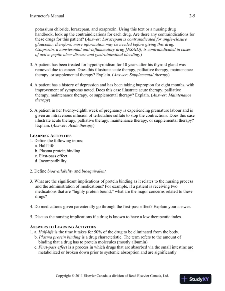 Pharmacology For Canadian Health Care Practice, 2nd Canadian Edition Class Notes, page 11