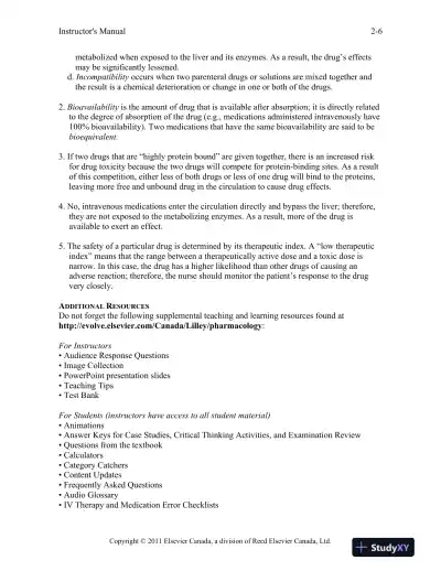 Pharmacology For Canadian Health Care Practice, 2nd Canadian Edition Class Notes - Page 12 preview image