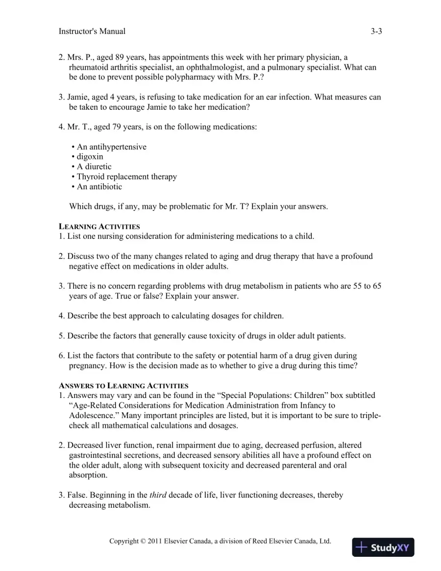 Pharmacology For Canadian Health Care Practice, 2nd Canadian Edition Class Notes, page 16