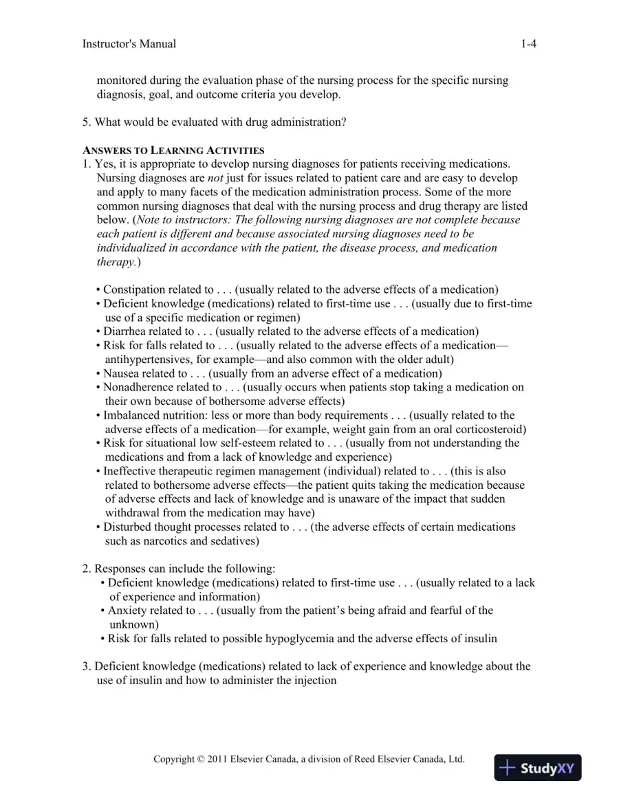 Pharmacology For Canadian Health Care Practice, 2nd Canadian Edition Class Notes, page 5