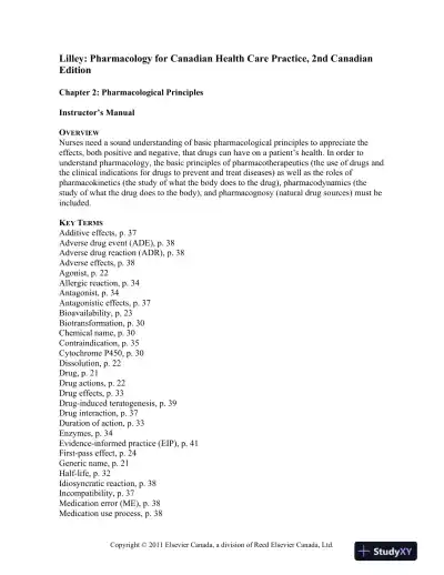 Pharmacology For Canadian Health Care Practice, 2nd Canadian Edition Class Notes - Page 7 preview image