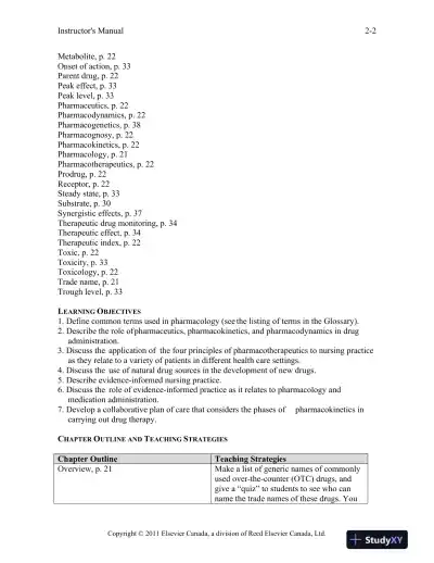 Pharmacology For Canadian Health Care Practice, 2nd Canadian Edition Class Notes - Page 8 preview image