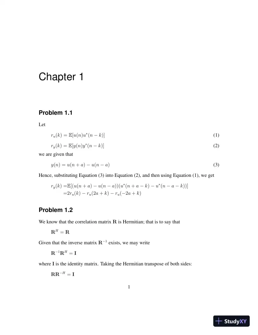 Solution Manual for Adaptive Filter Theory, 5th Edition, page 5