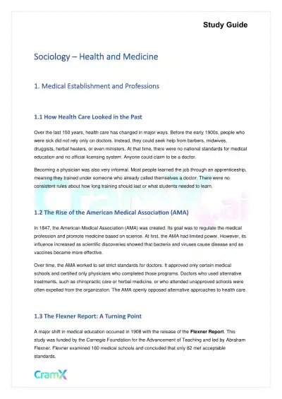 Sociology - Health and Medicine - Page 1 preview image