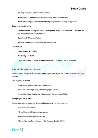 U.S. History II - The New Frontier and the Great Society - Page 2 preview image