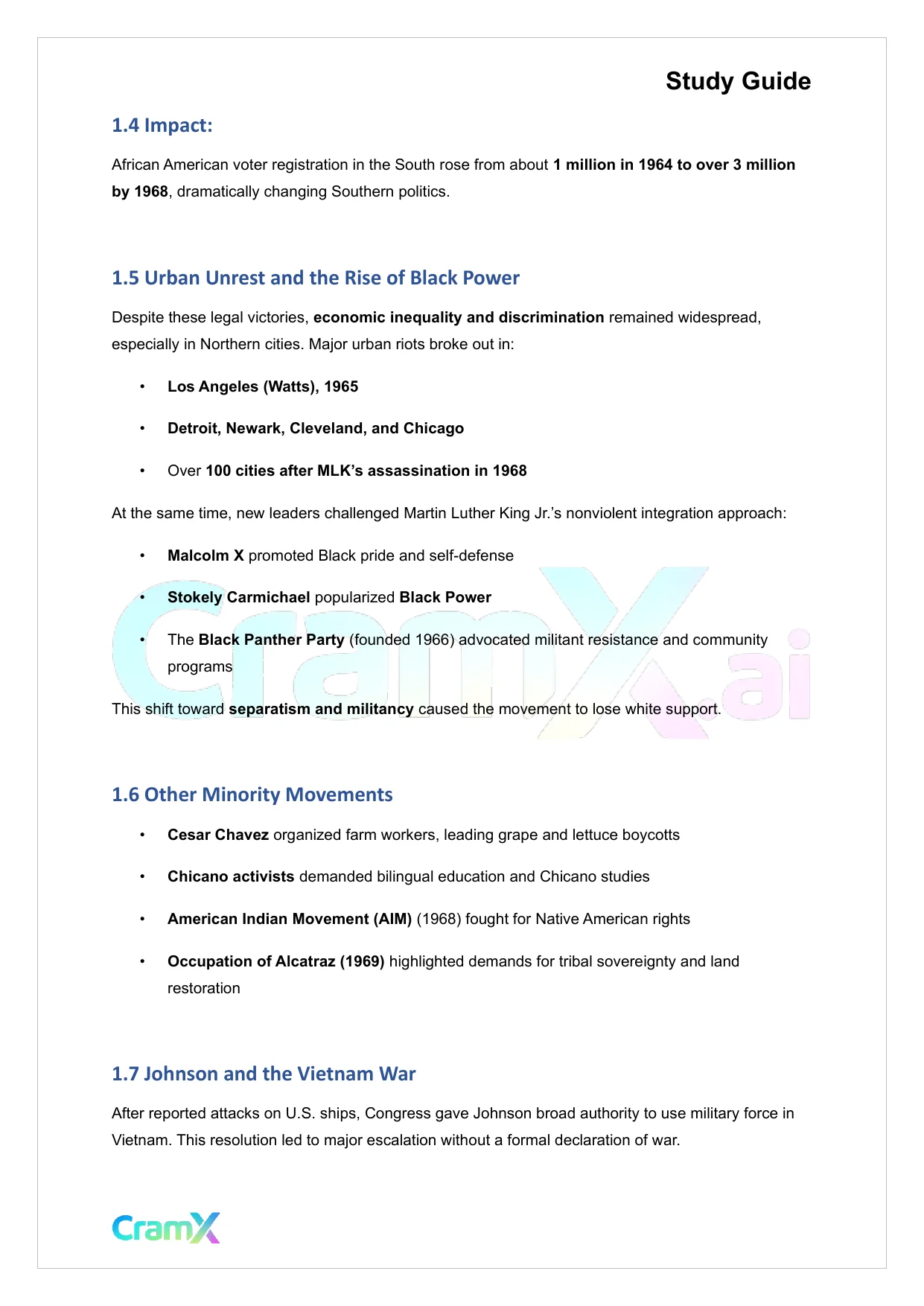 U.S. History II - The New Frontier and the Great Society - Page 3 preview image