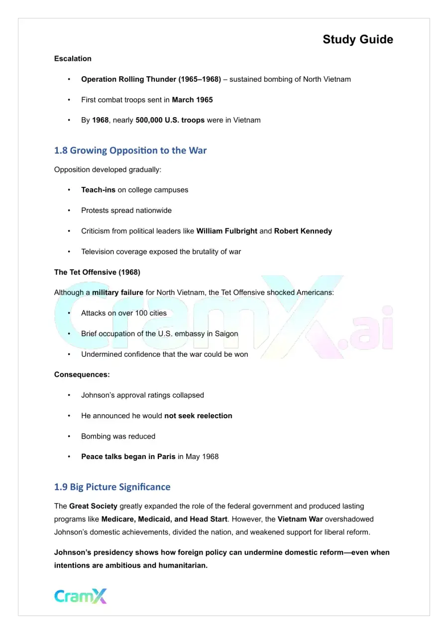 U.S. History II - The New Frontier and the Great Society, page 4
