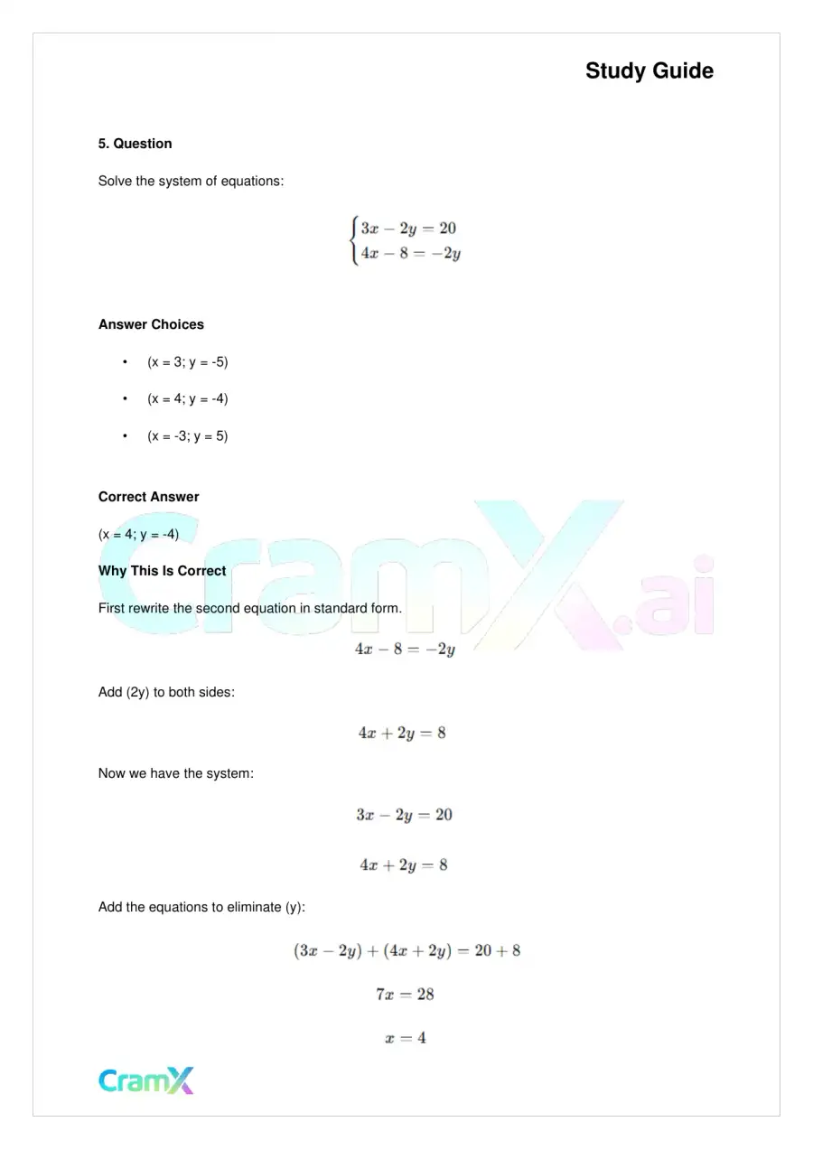 Algebra II - Linear Sentences in Two Variables, page 10