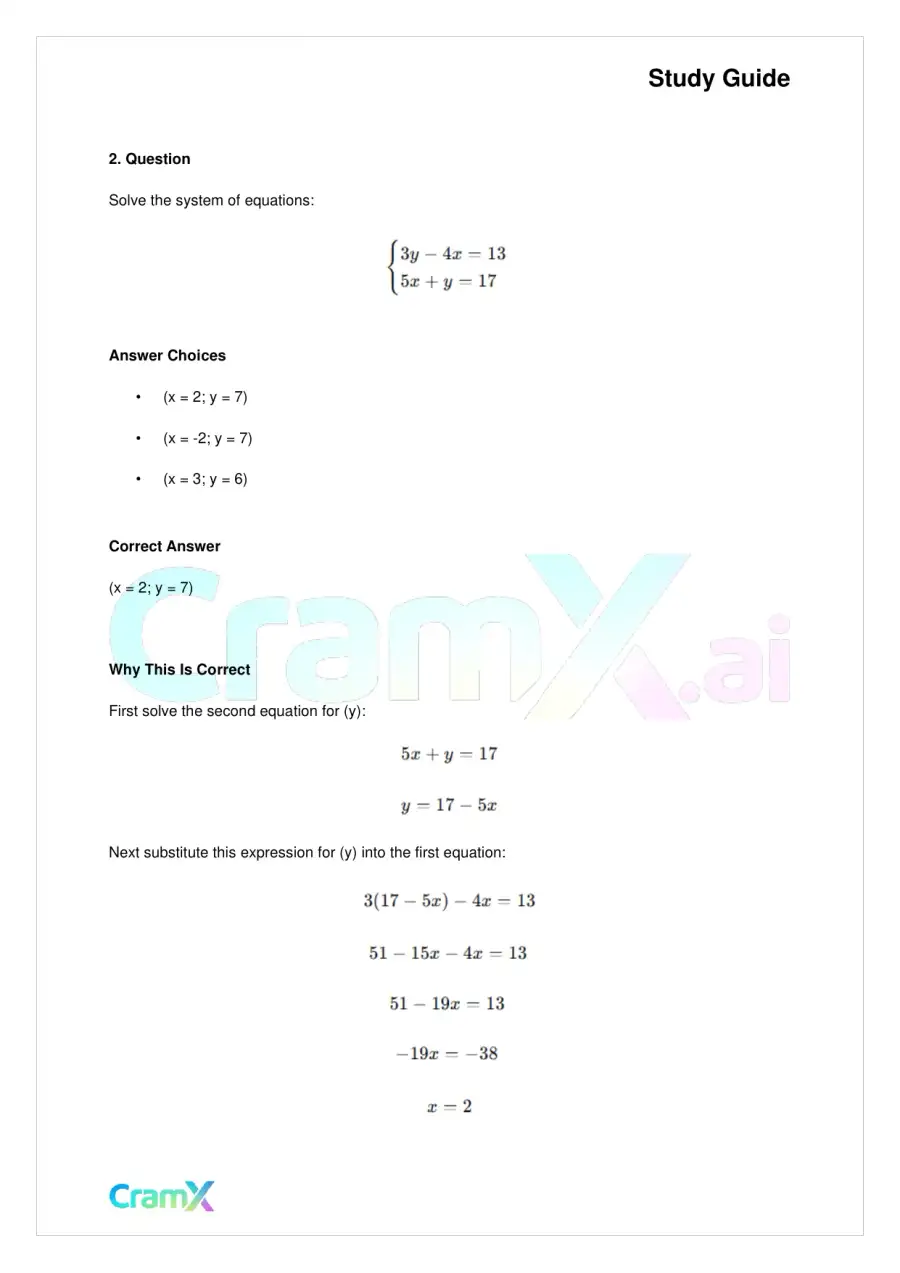 Algebra II - Linear Sentences in Two Variables, page 6