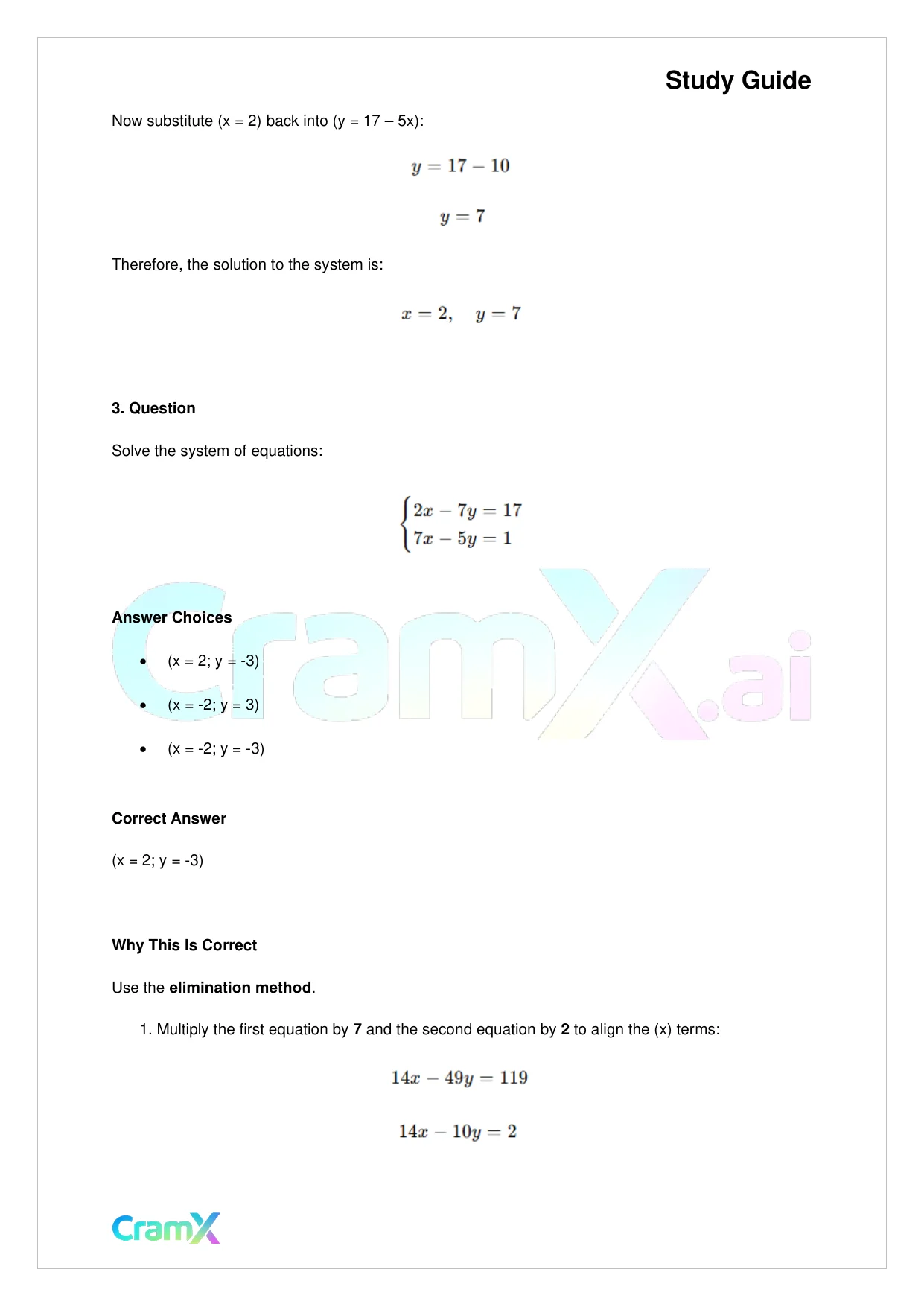 Algebra II - Linear Sentences in Two Variables - Page 7 preview image