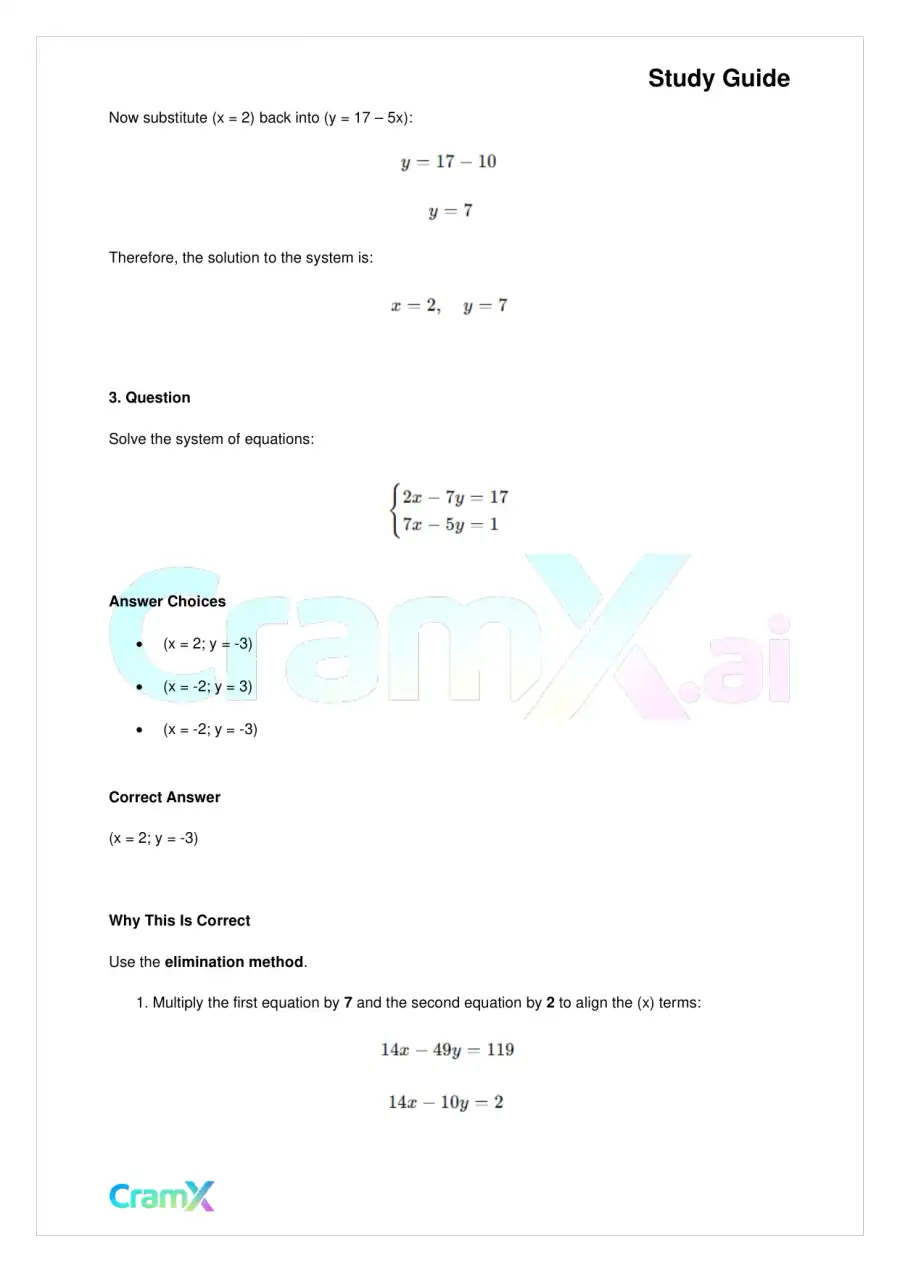Algebra II - Linear Sentences in Two Variables, page 7