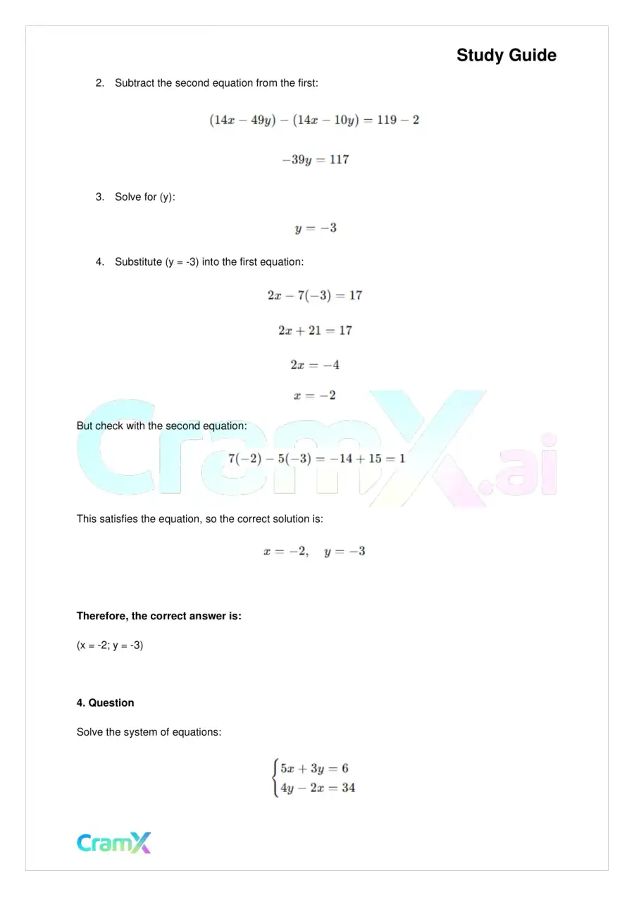 Algebra II - Linear Sentences in Two Variables, page 8