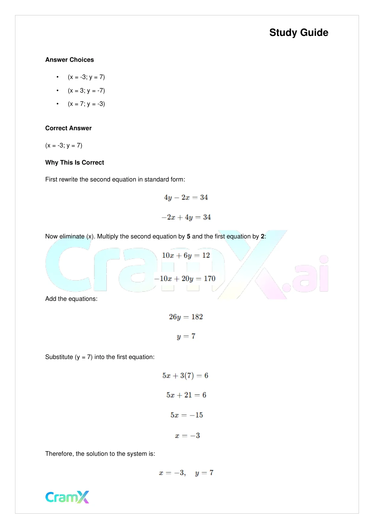Algebra II - Linear Sentences in Two Variables - Page 9 preview image