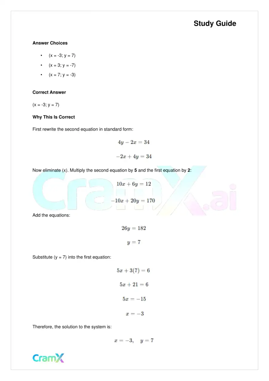 Algebra II - Linear Sentences in Two Variables, page 9