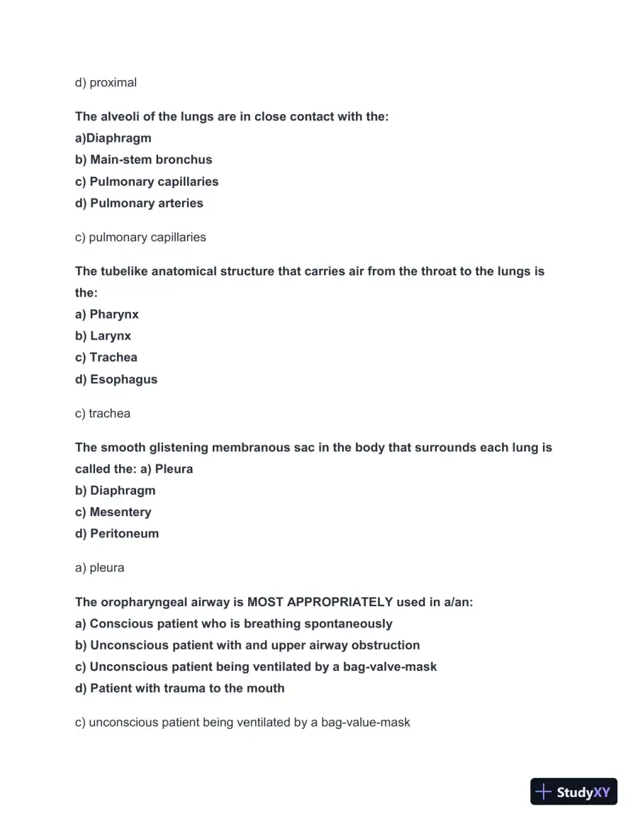 2024-2025 NYS EMT Practice Exam with Answers (98 Solved Questions), page 6