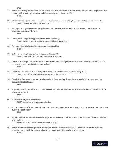 Accounting Information Systems: The Processes and Controls 2nd Edition Test Bank - Page 13 preview image