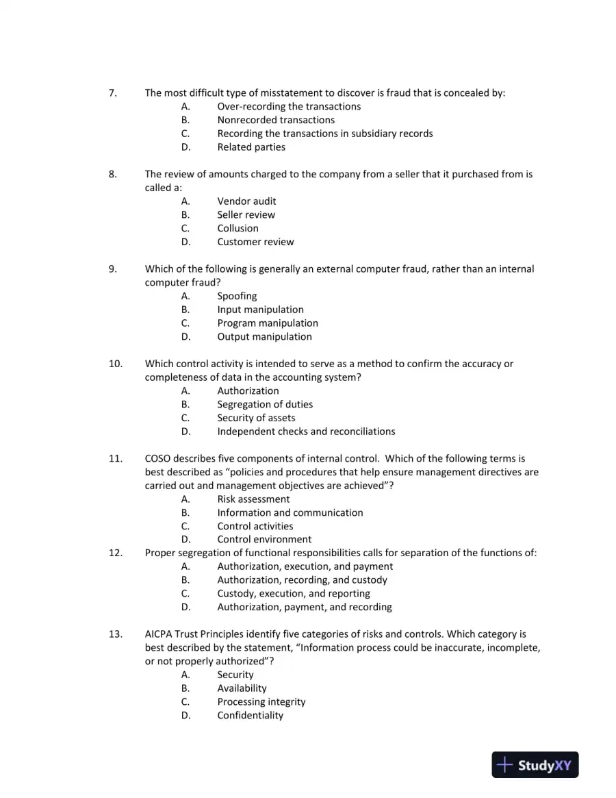 Accounting Information Systems: The Processes and Controls 2nd Edition Test Bank, page 16