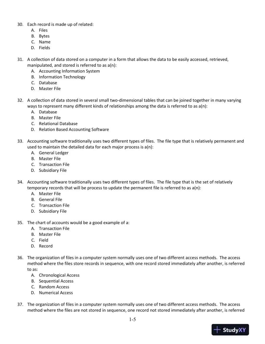 Accounting Information Systems: The Processes and Controls 2nd Edition Test Bank, page 6