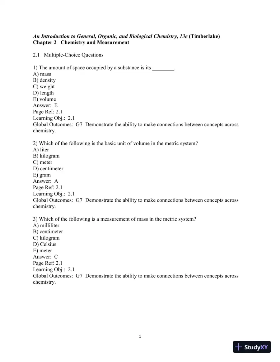 Test Bank For Chemistry: An Introduction to General, Organic, and Biological Chemistry 13th Edition Test Bank, page 14