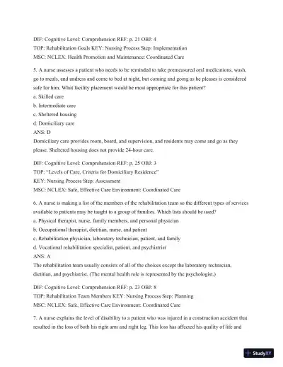 Test Bank For Introduction To Medical-Surgical Nursing, 6th Edition - Page 16 preview image