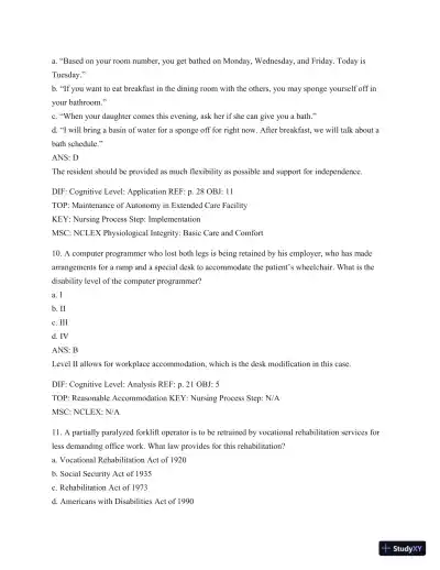 Test Bank For Introduction To Medical-Surgical Nursing, 6th Edition - Page 18 preview image