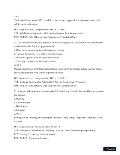 Test Bank For Introduction To Medical-Surgical Nursing, 6th Edition - Page 19 preview image