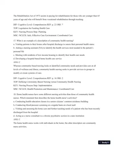 Test Bank For Introduction To Medical-Surgical Nursing, 6th Edition - Page 21 preview image