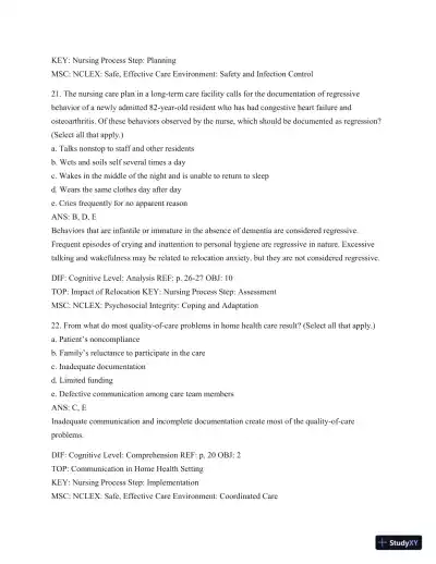 Test Bank For Introduction To Medical-Surgical Nursing, 6th Edition - Page 23 preview image