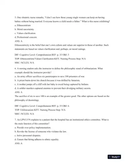 Test Bank For Introduction To Medical-Surgical Nursing, 6th Edition - Page 28 preview image