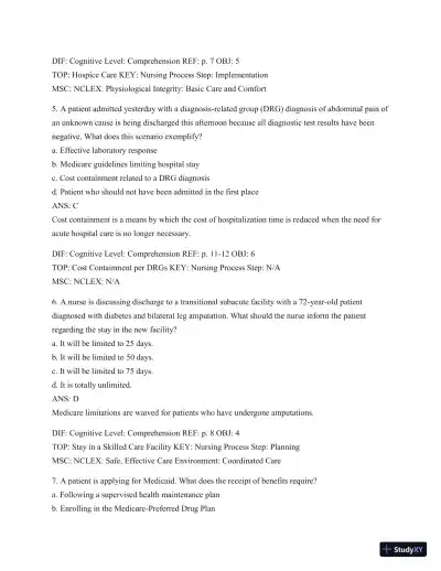 Test Bank For Introduction To Medical-Surgical Nursing, 6th Edition - Page 4 preview image