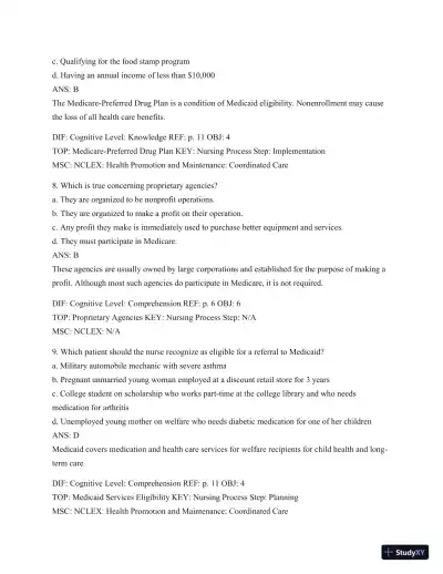 Test Bank For Introduction To Medical-Surgical Nursing, 6th Edition - Page 5 preview image