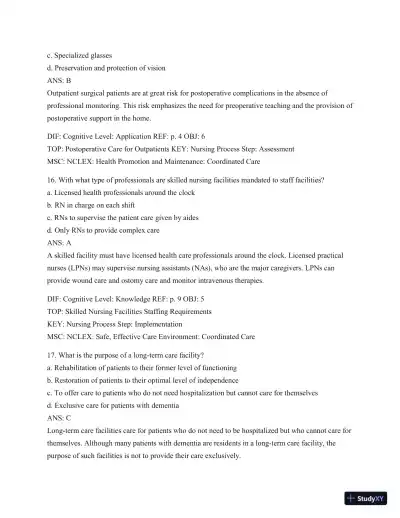Test Bank For Introduction To Medical-Surgical Nursing, 6th Edition - Page 8 preview image