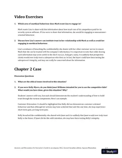 SELL, Canadian Edition Solution Manual - Page 10 preview image