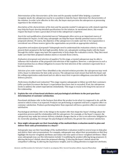 SELL, Canadian Edition Solution Manual - Page 13 preview image