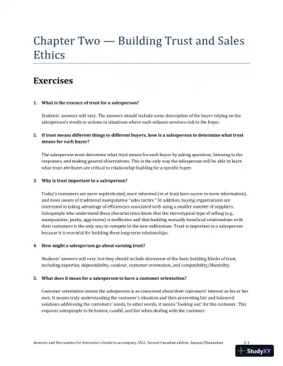 SELL, Canadian Edition Solution Manual - Page 8 preview image