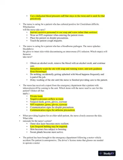 2023 ATI Mental Health Proctored Exam with Answers (144 Solved Questions) - Page 4 preview image