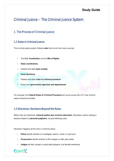 Criminal Justice - The Criminal Justice System - Page 1 preview image