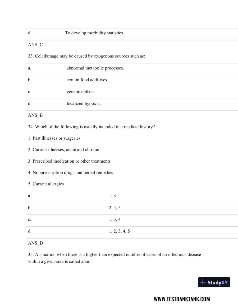 Pathophysiology of Disease: An Introduction to Clinical Medicine 8th Edition Test Bank, page 12