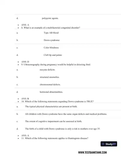 Pathophysiology of Disease: An Introduction to Clinical Medicine 8th Edition Test Bank - Page 16 preview image