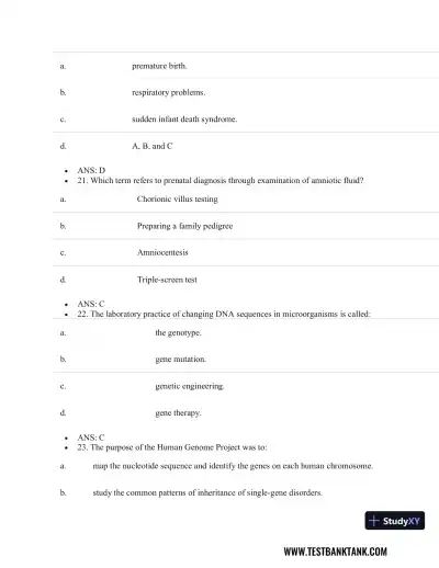 Pathophysiology of Disease: An Introduction to Clinical Medicine 8th Edition Test Bank - Page 20 preview image