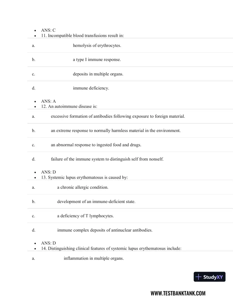 Pathophysiology of Disease: An Introduction to Clinical Medicine 8th Edition Test Bank, page 27