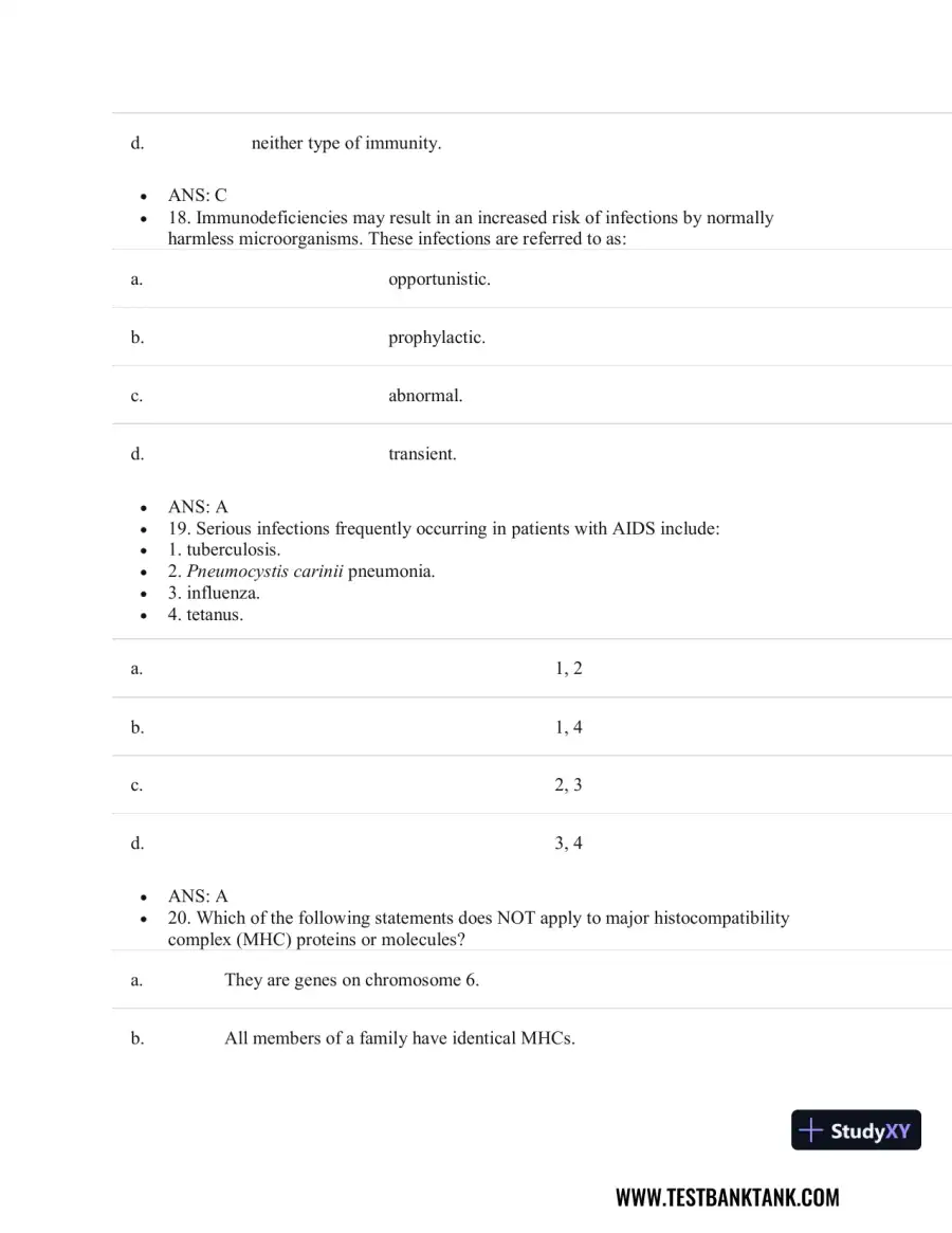 Pathophysiology of Disease: An Introduction to Clinical Medicine 8th Edition Test Bank, page 29