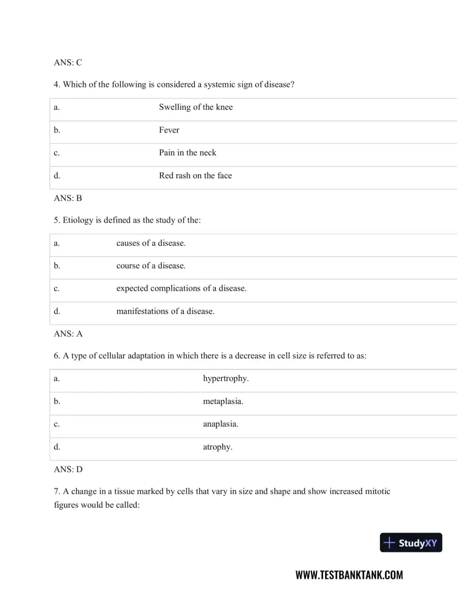Pathophysiology of Disease: An Introduction to Clinical Medicine 8th Edition Test Bank, page 3