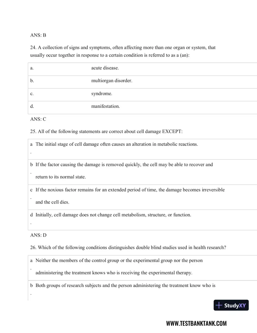 Pathophysiology of Disease: An Introduction to Clinical Medicine 8th Edition Test Bank, page 9